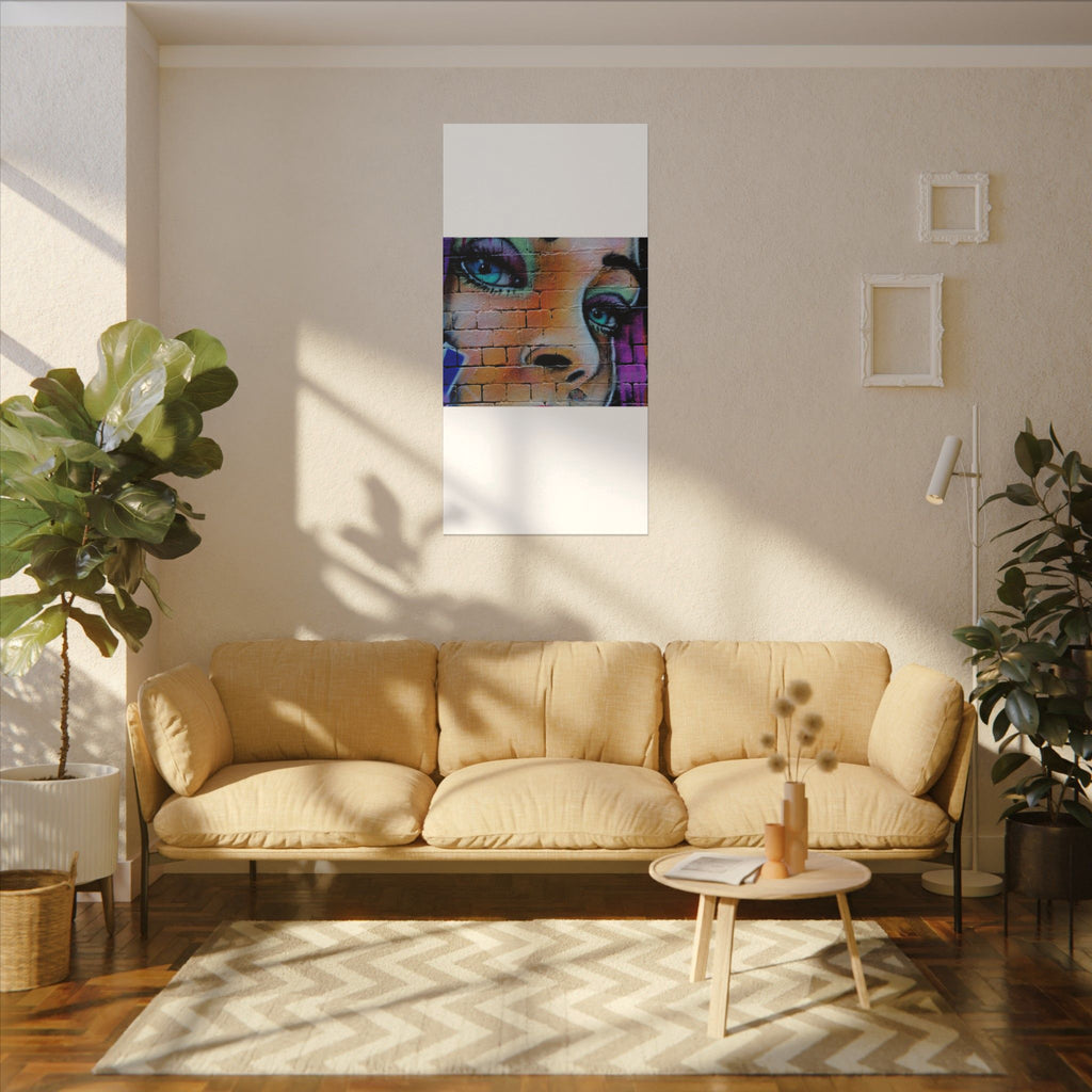 Graffiti Face Matte Canvas Print — Urban Street Art Portrait Wall Decor