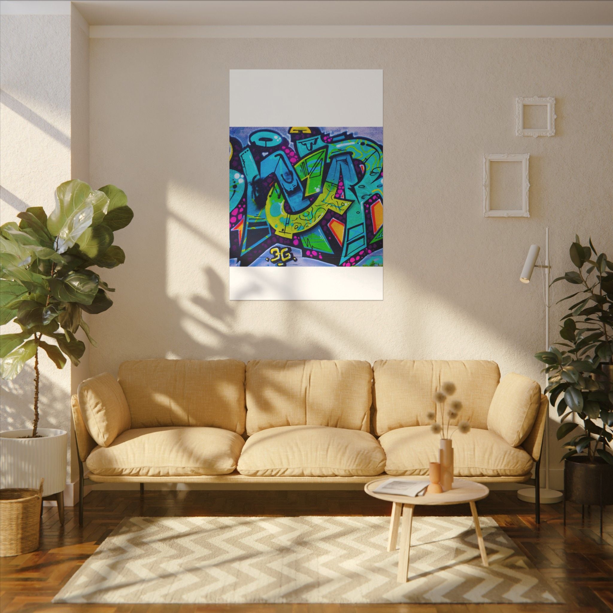 Graffiti Street Art Matte Canvas Print — Vibrant Urban Wall Art