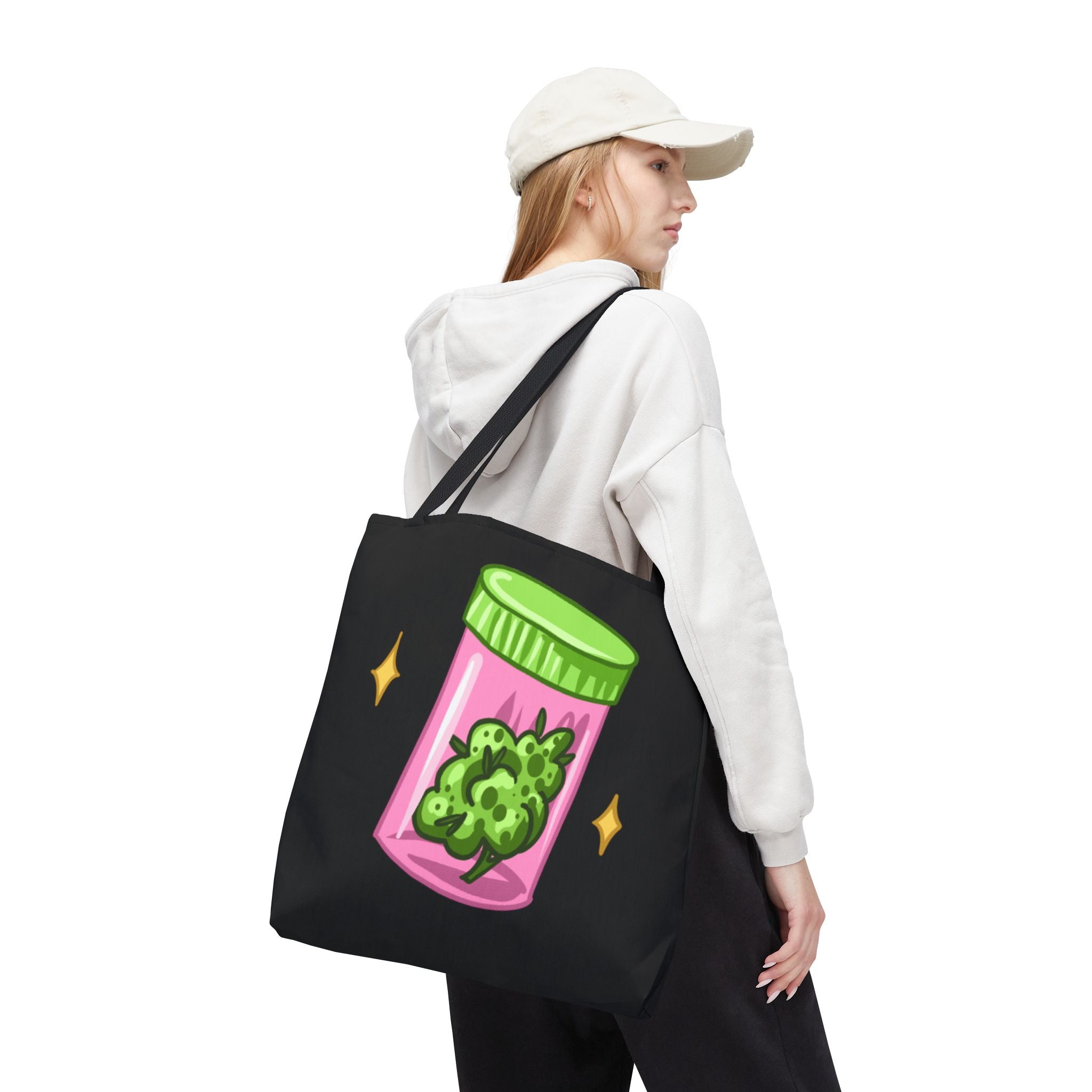 Vibrant Weed Tote Bag - Fun Cannabis Carryall for Partying, Gifts, Festivals, Eco-Friendly Shopping, Unique Statement Piece