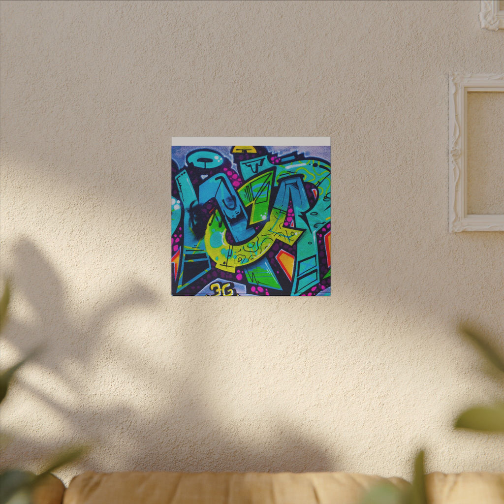 Graffiti Street Art Matte Canvas Print — Vibrant Urban Wall Art
