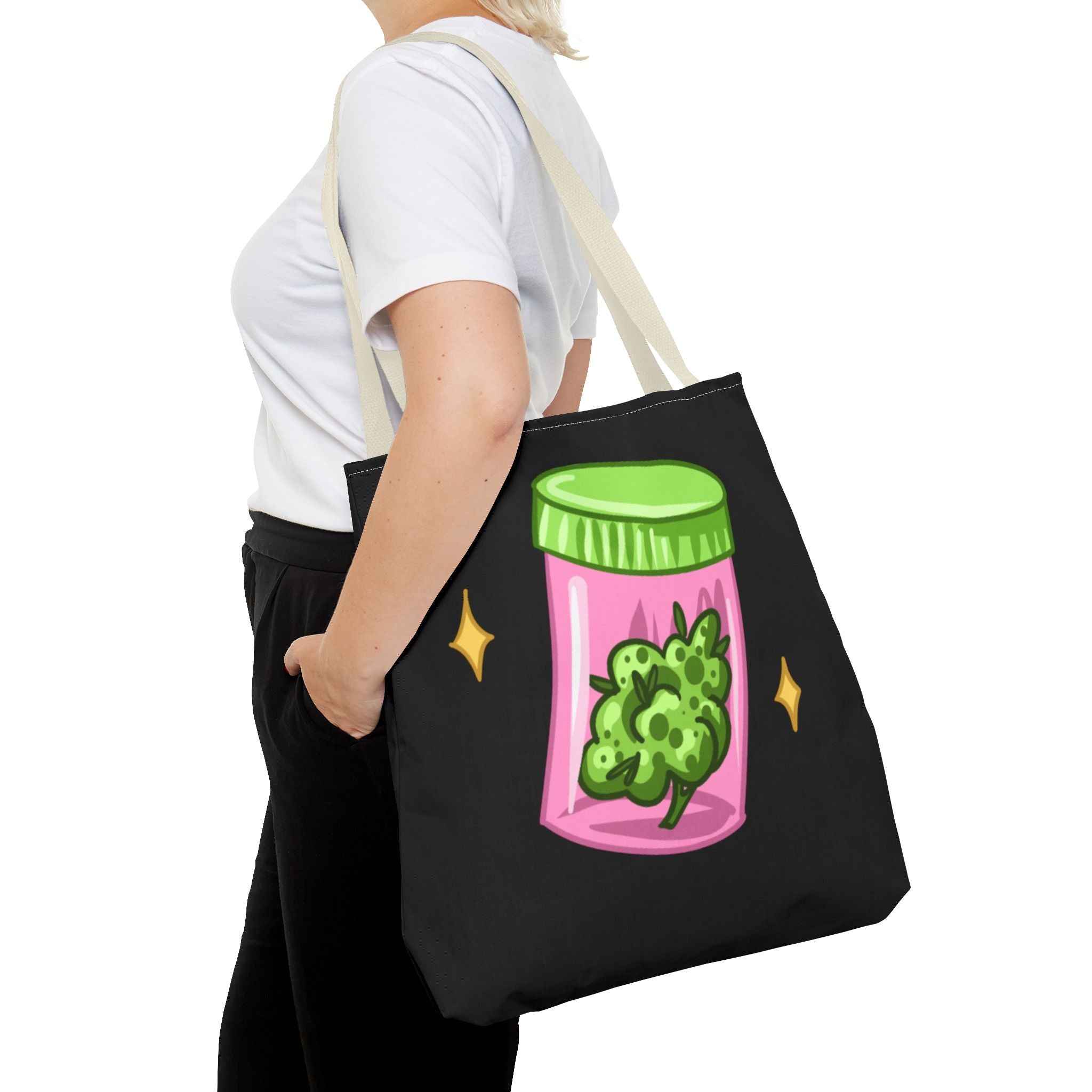Vibrant Weed Tote Bag - Fun Cannabis Carryall for Partying, Gifts, Festivals, Eco-Friendly Shopping, Unique Statement Piece