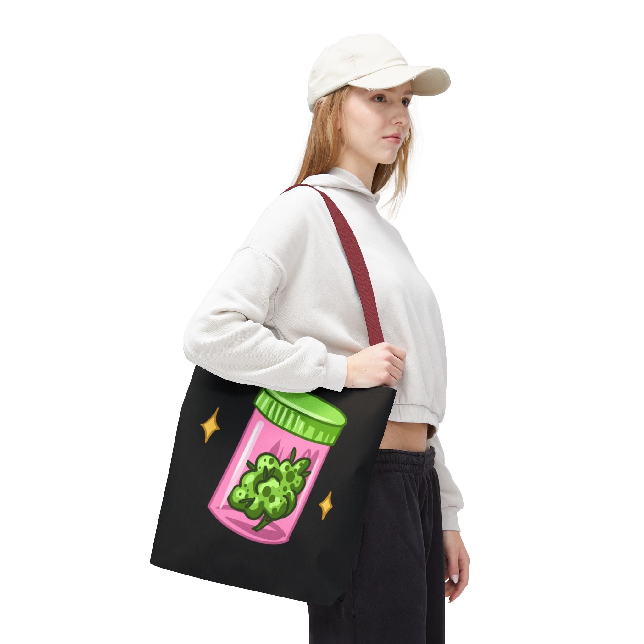 Vibrant Weed Tote Bag - Fun Cannabis Carryall for Partying, Gifts, Festivals, Eco-Friendly Shopping, Unique Statement Piece