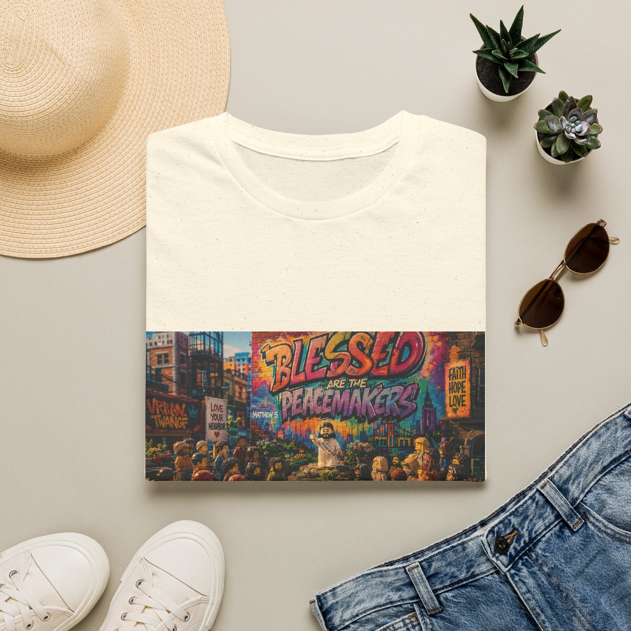 Tiny Jesus — "Blessed Are the Peacemakers" Urban Street Art Graphic Tee