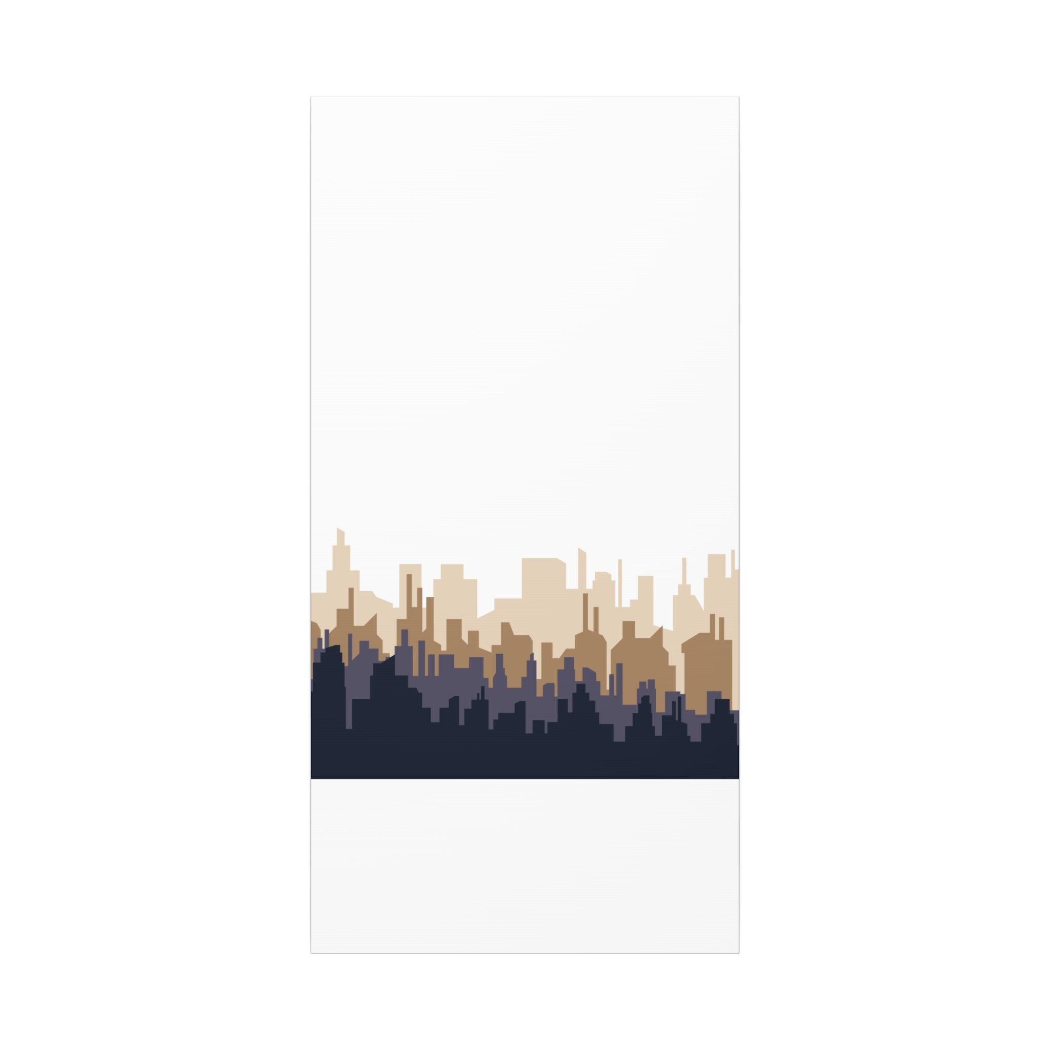 Neutral City Skyline Matte Canvas Wall Art — Minimalist Urban Home Decor