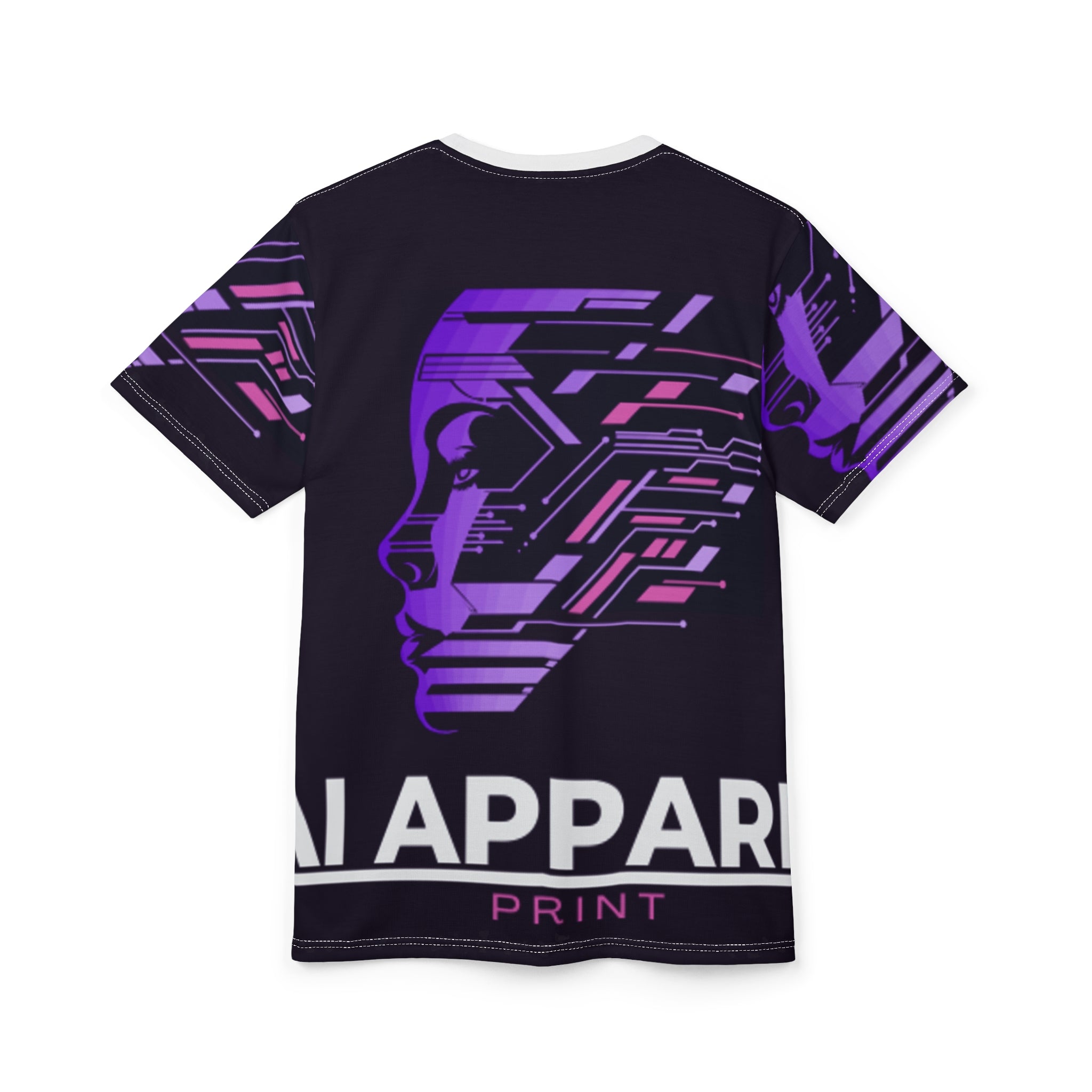 Cyberpunk Unisex Cut & Sew Tee | Futuristic Graphic T-Shirt | Tech Lover Gift | AOP Tee for Festivals, Casual Wear