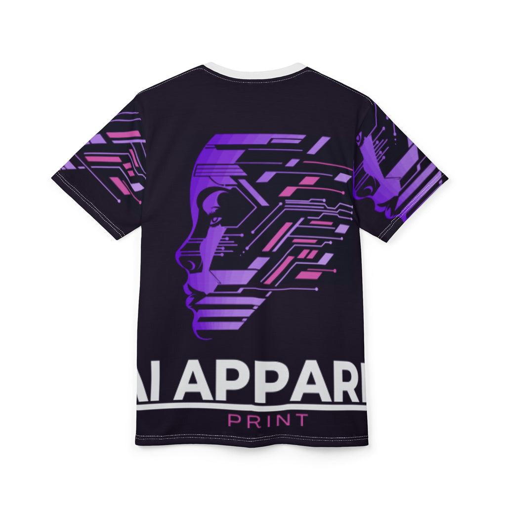 Cyberpunk Unisex Cut & Sew Tee | Futuristic Graphic T-Shirt | Tech Lover Gift | AOP Tee for Festivals, Casual Wear
