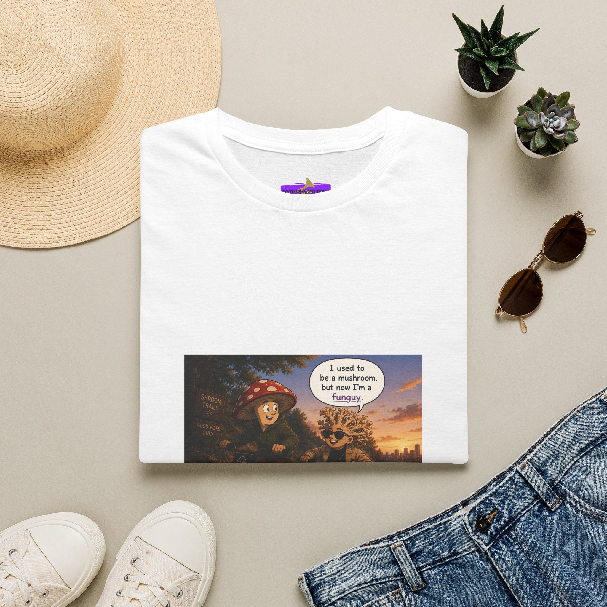 Mushroom Pun T-Shirt — "I used to be a mushroom, but now I’m fungi" Graphic Tee