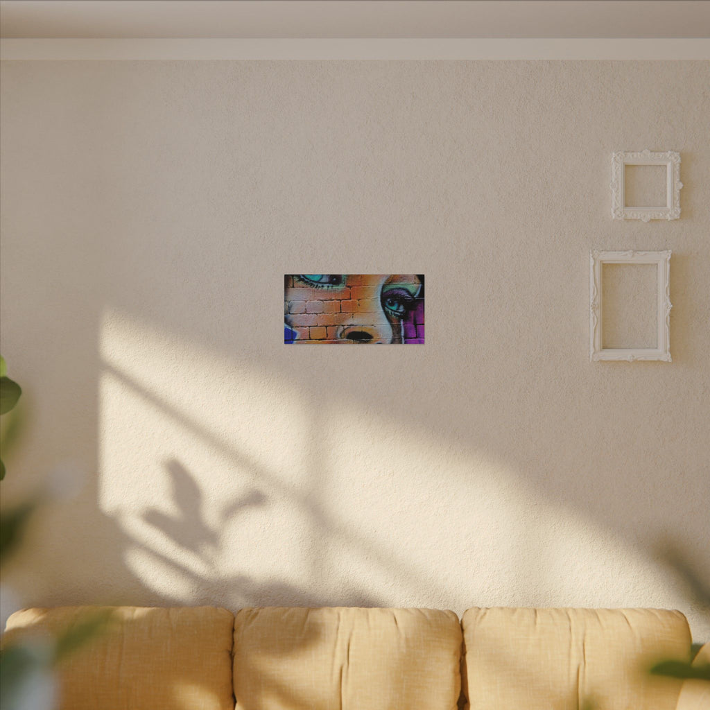 Graffiti Face Matte Canvas Print — Urban Street Art Portrait Wall Decor
