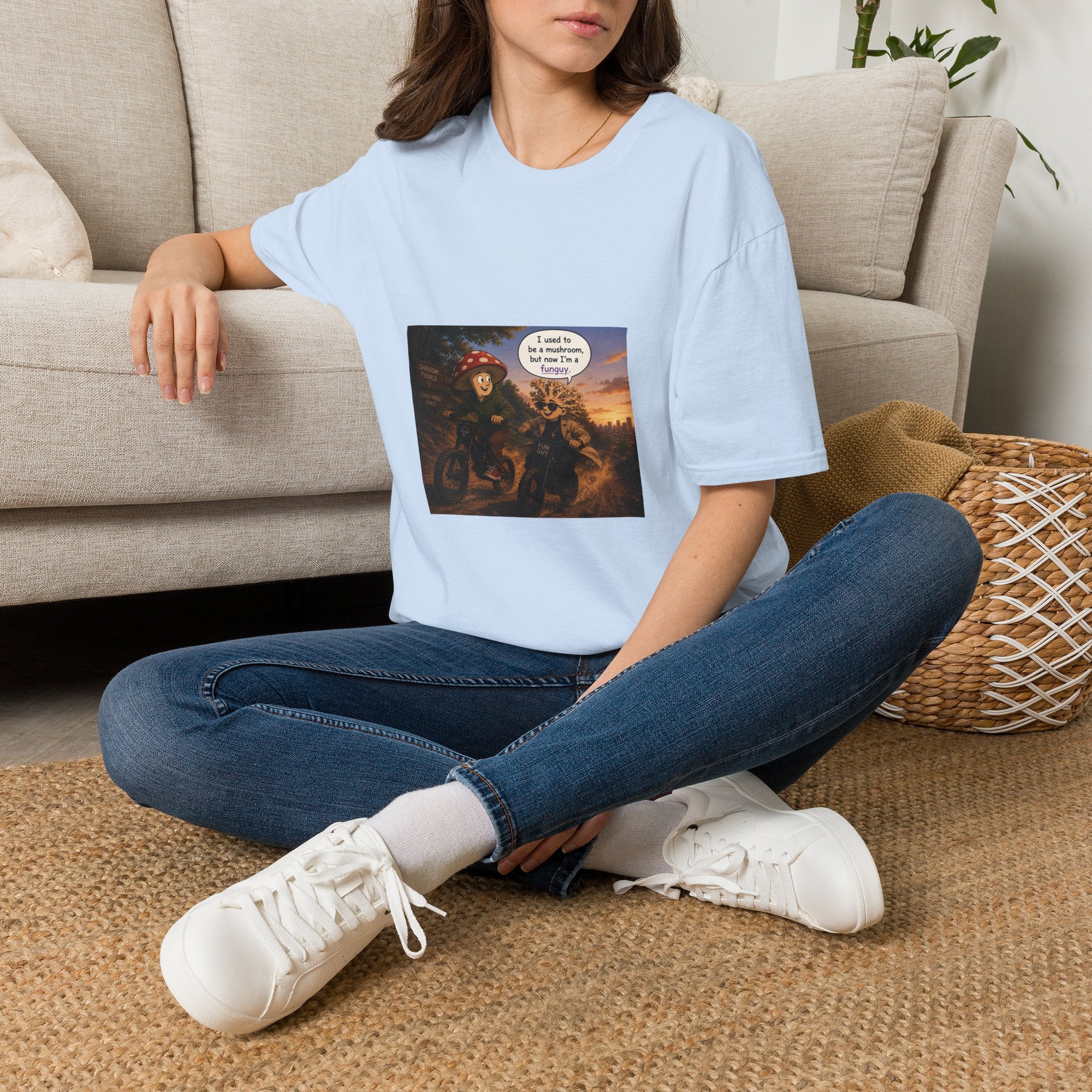 Mushroom Pun T-Shirt — "I used to be a mushroom, but now I’m fungi" Graphic Tee
