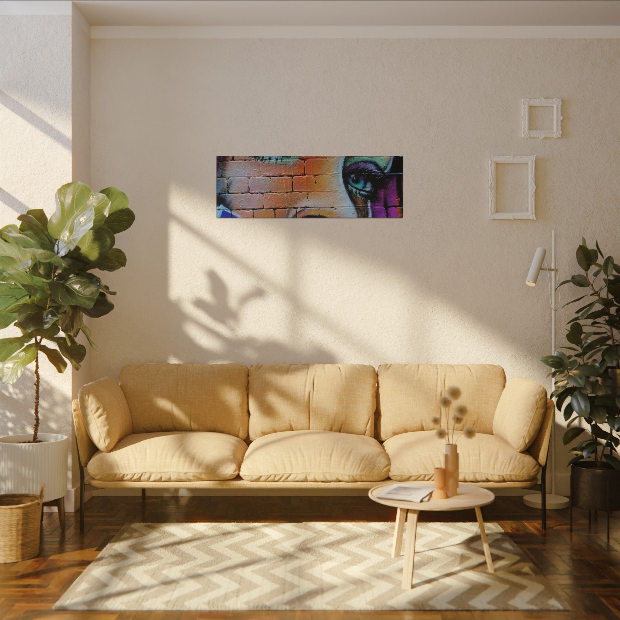 Graffiti Face Matte Canvas Print — Urban Street Art Portrait Wall Decor