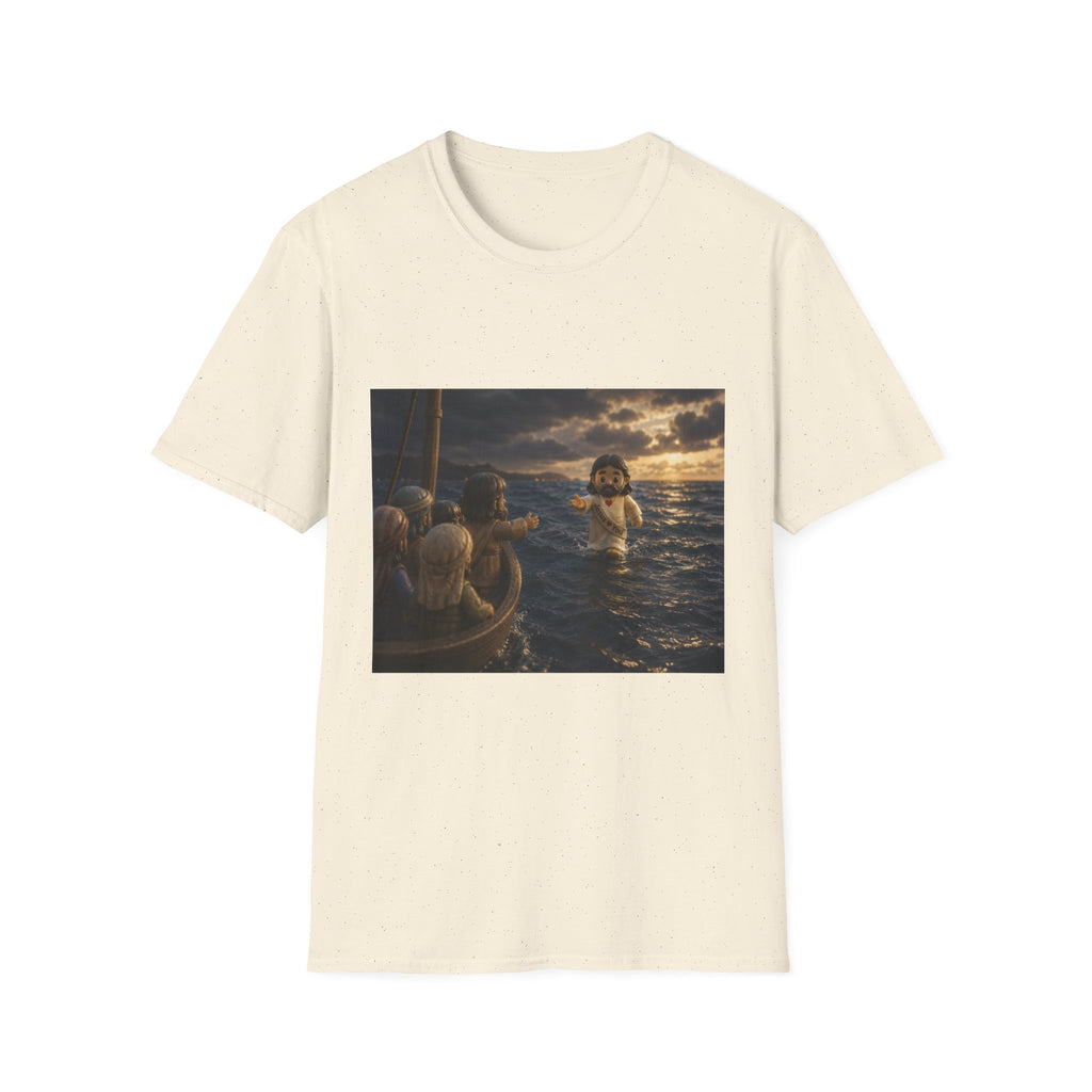 Tiny Jesus Walking on Water T-Shirt — Inspirational Biblical Faith Tee