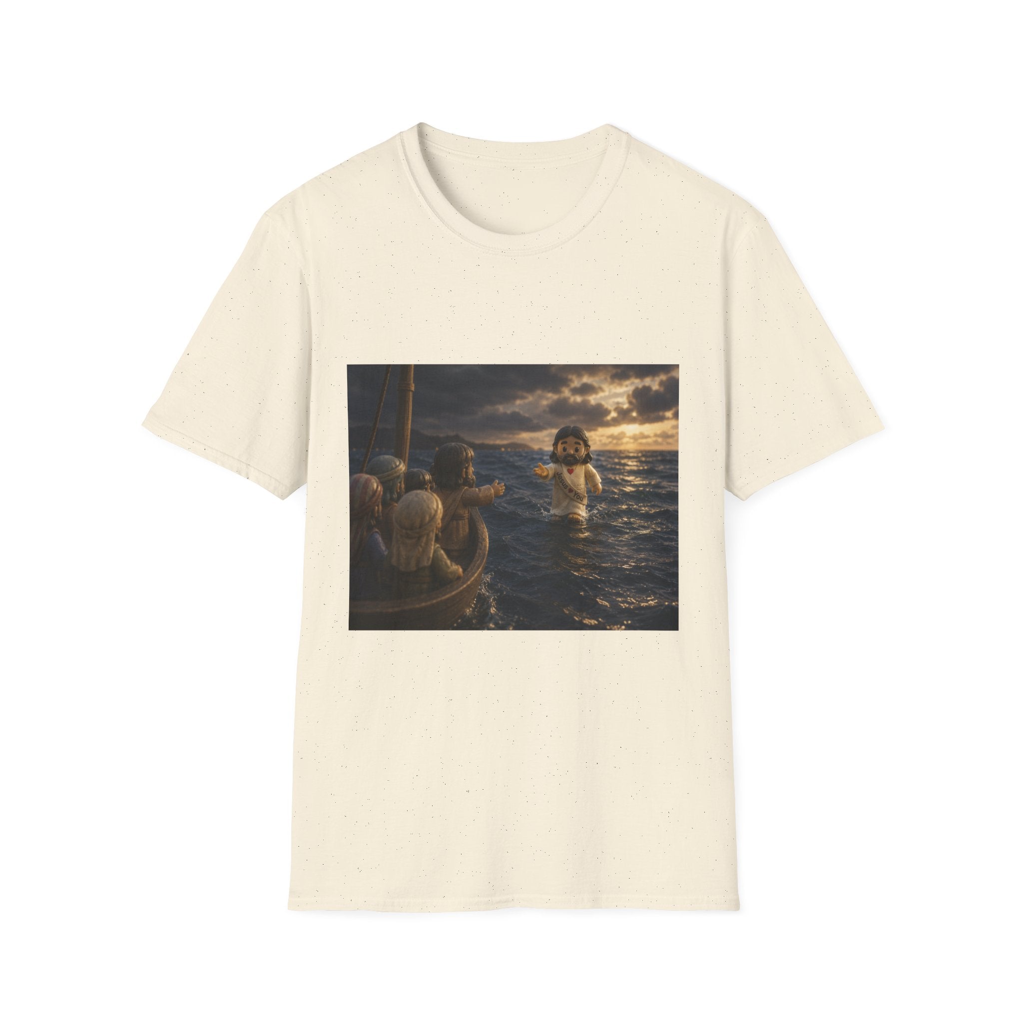 Tiny Jesus Walking on Water T-Shirt — Inspirational Biblical Faith Tee