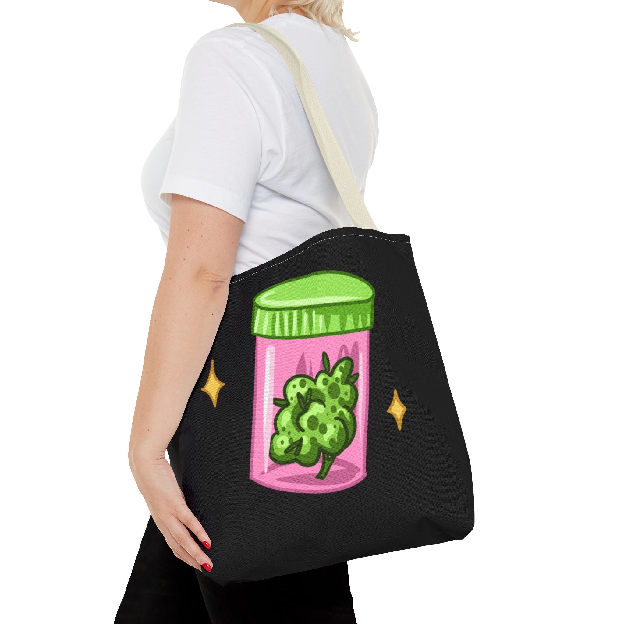 Vibrant Weed Tote Bag - Fun Cannabis Carryall for Partying, Gifts, Festivals, Eco-Friendly Shopping, Unique Statement Piece