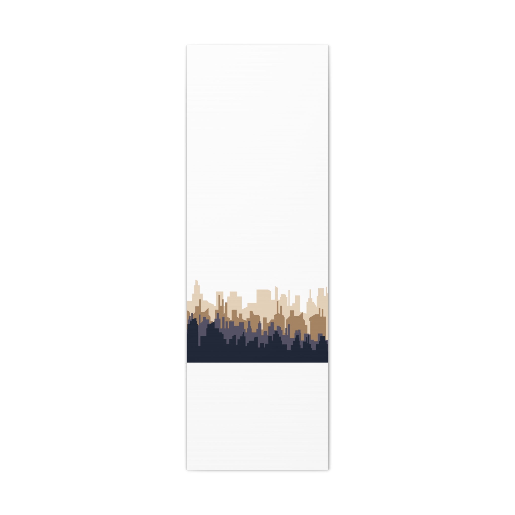 Neutral City Skyline Matte Canvas Wall Art — Minimalist Urban Home Decor