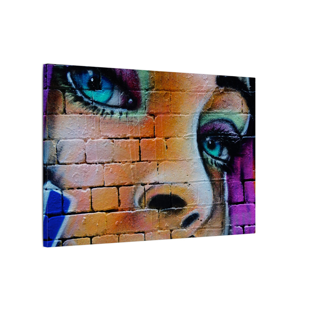 Graffiti Face Matte Canvas Print — Urban Street Art Portrait Wall Decor