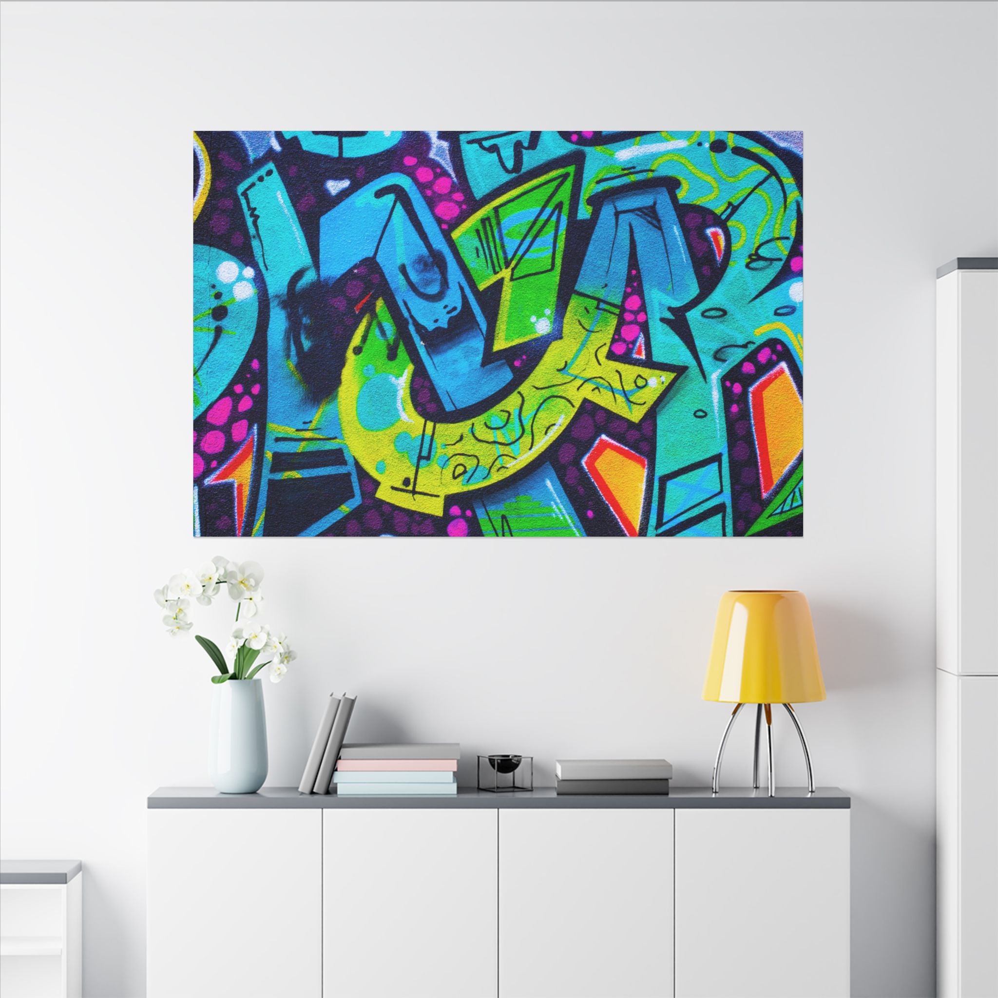 Graffiti Street Art Matte Canvas Print — Vibrant Urban Wall Art