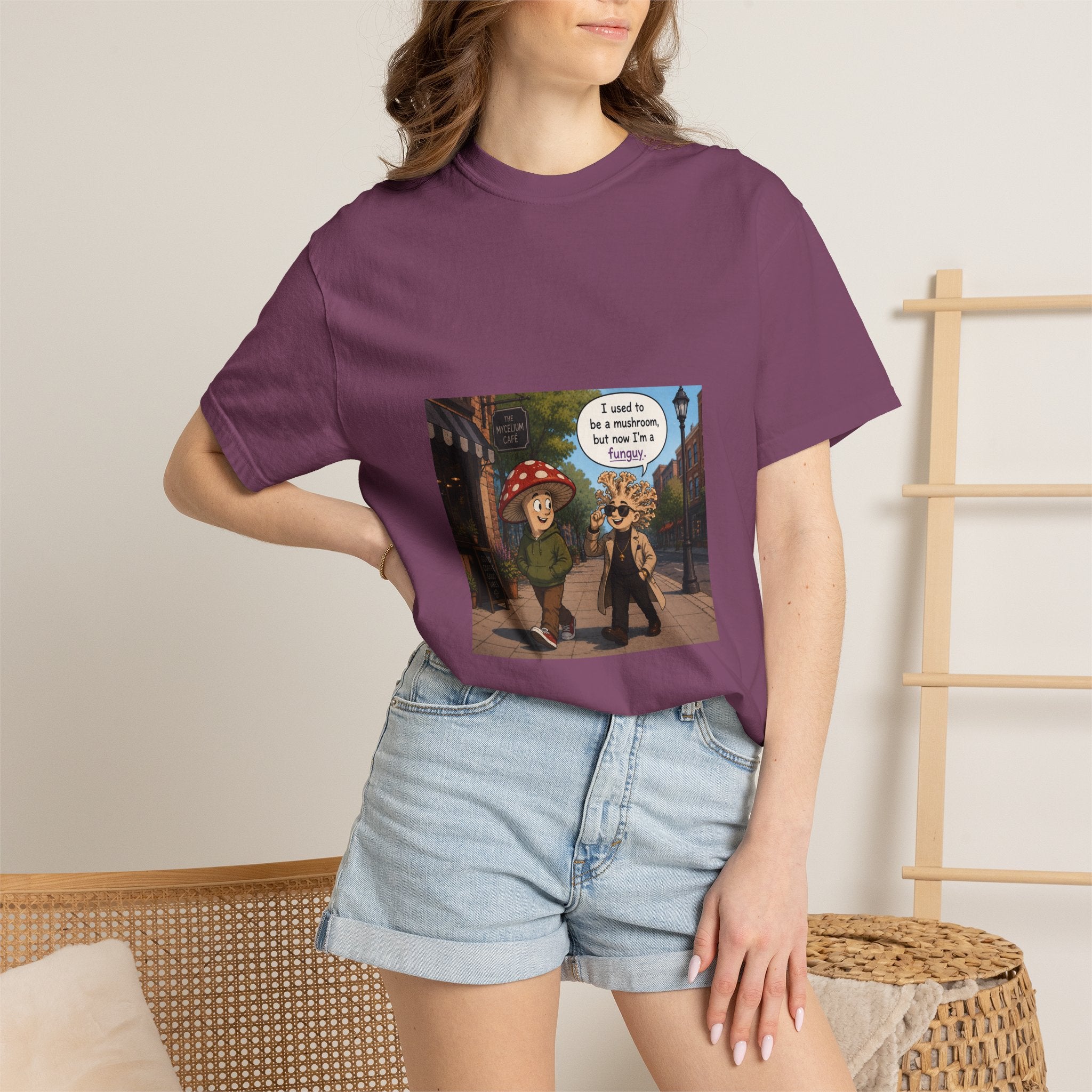 Mushroom to Funguy Graphic T-Shirt Mushroom - friends at the mycelium café Set 1