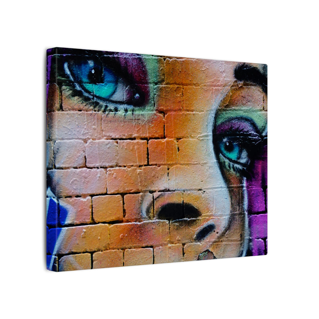Graffiti Face Matte Canvas Print — Urban Street Art Portrait Wall Decor