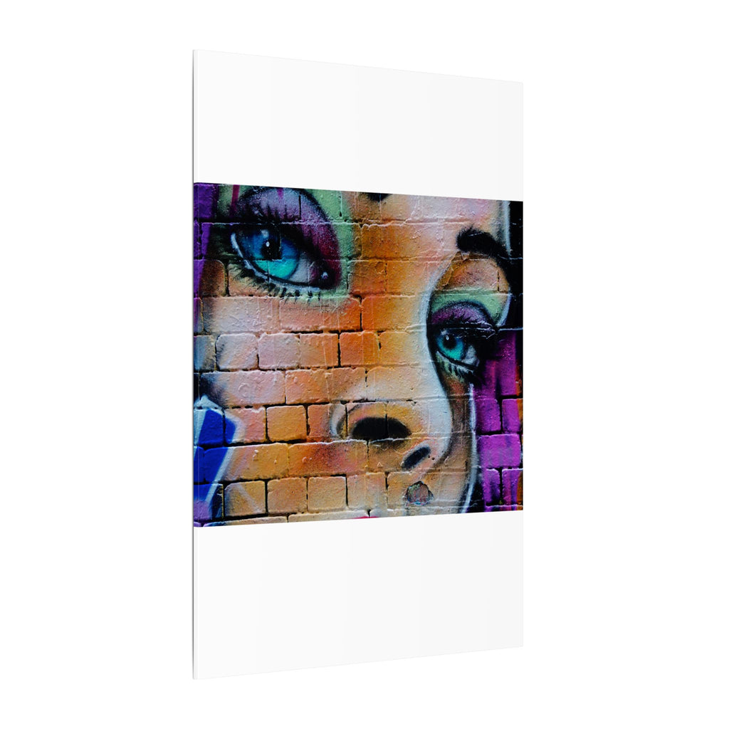 Graffiti Face Matte Canvas Print — Urban Street Art Portrait Wall Decor