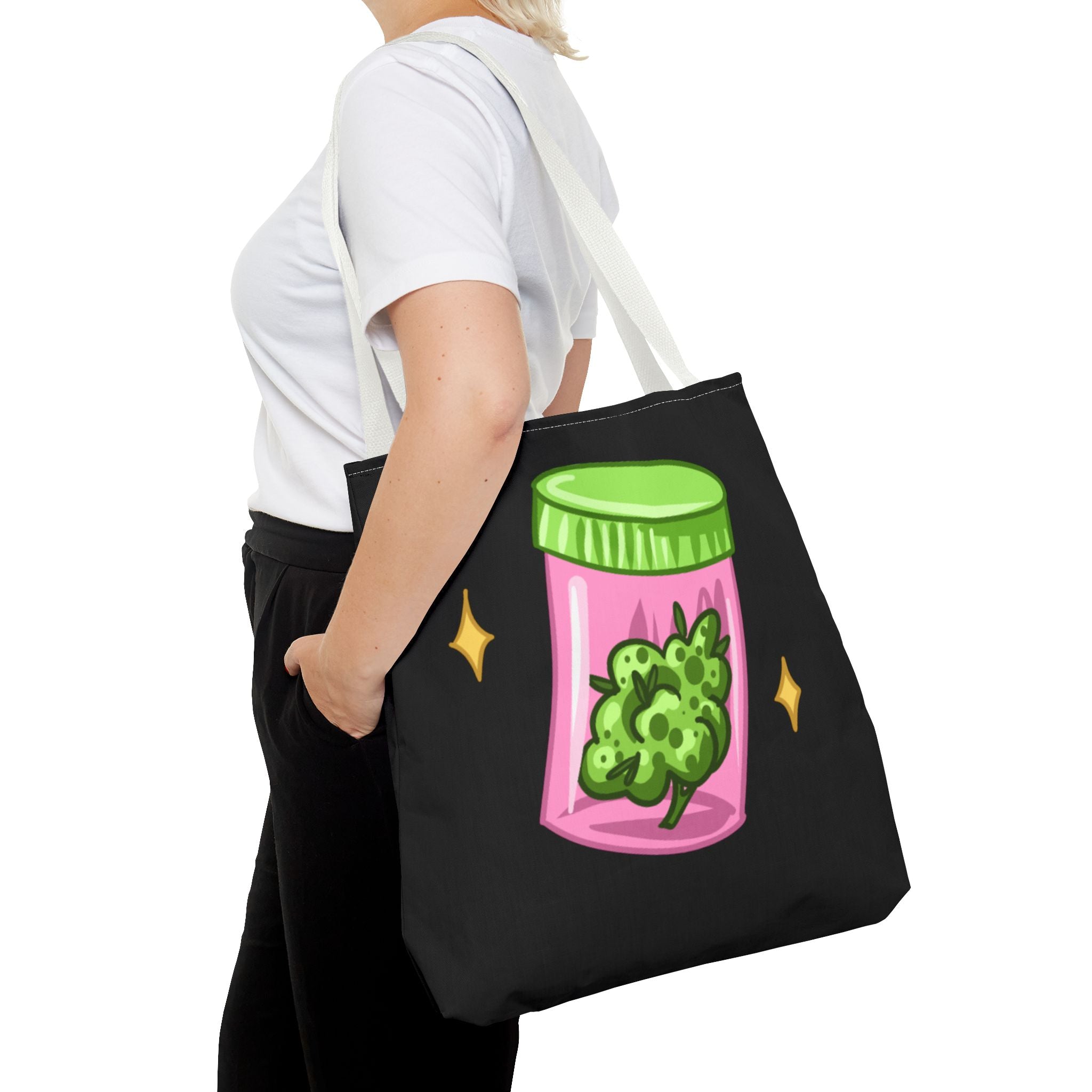 Vibrant Weed Tote Bag - Fun Cannabis Carryall for Partying, Gifts, Festivals, Eco-Friendly Shopping, Unique Statement Piece