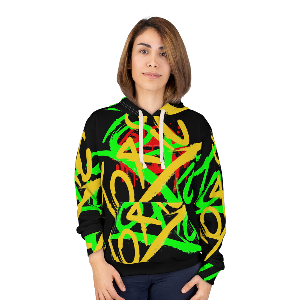 Black Punk Kiss Graphic Hoodie, Unisex Pullover, Streetwear, Gift for Her, Edgy Fashion, Valentine's Day Apparel