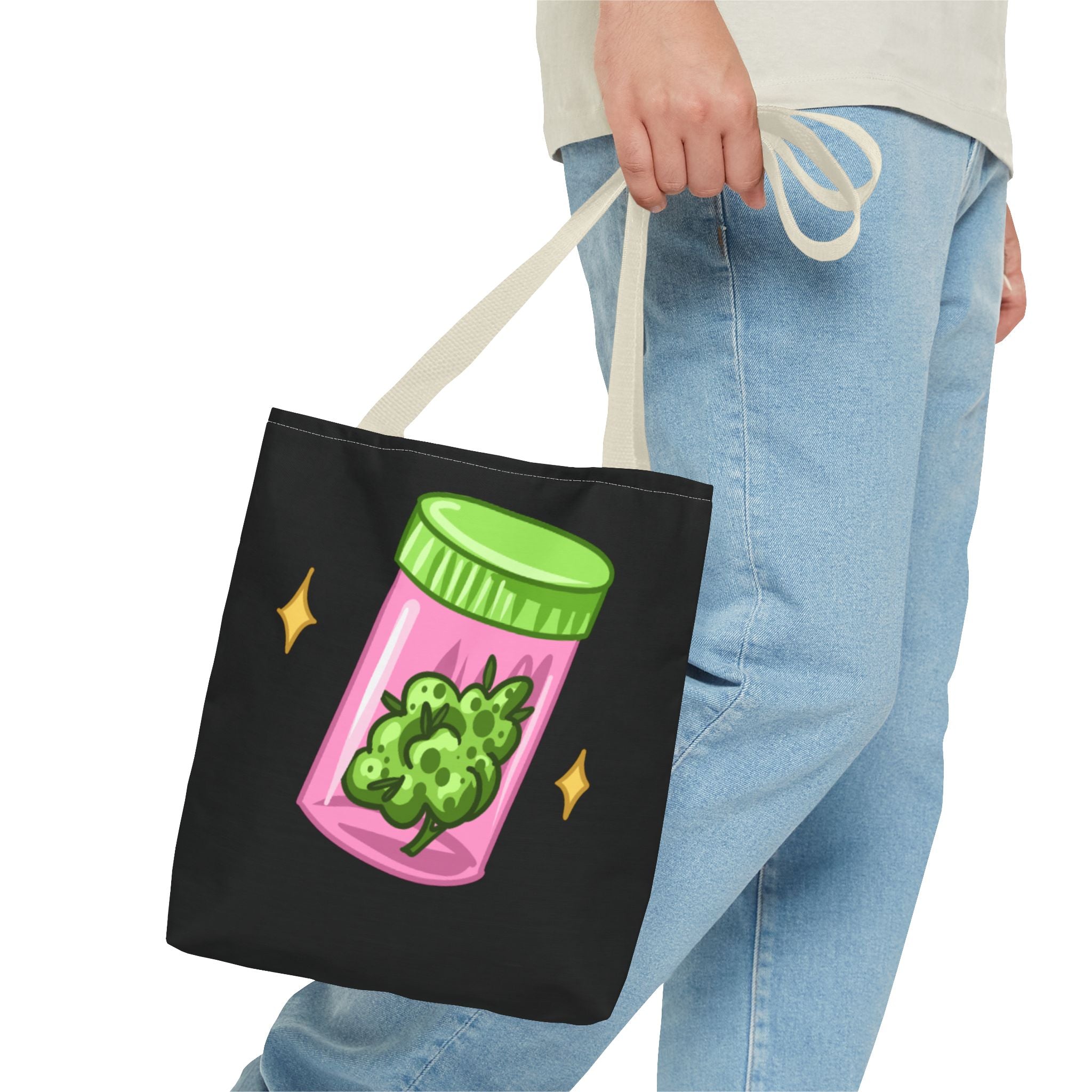 Vibrant Weed Tote Bag - Fun Cannabis Carryall for Partying, Gifts, Festivals, Eco-Friendly Shopping, Unique Statement Piece