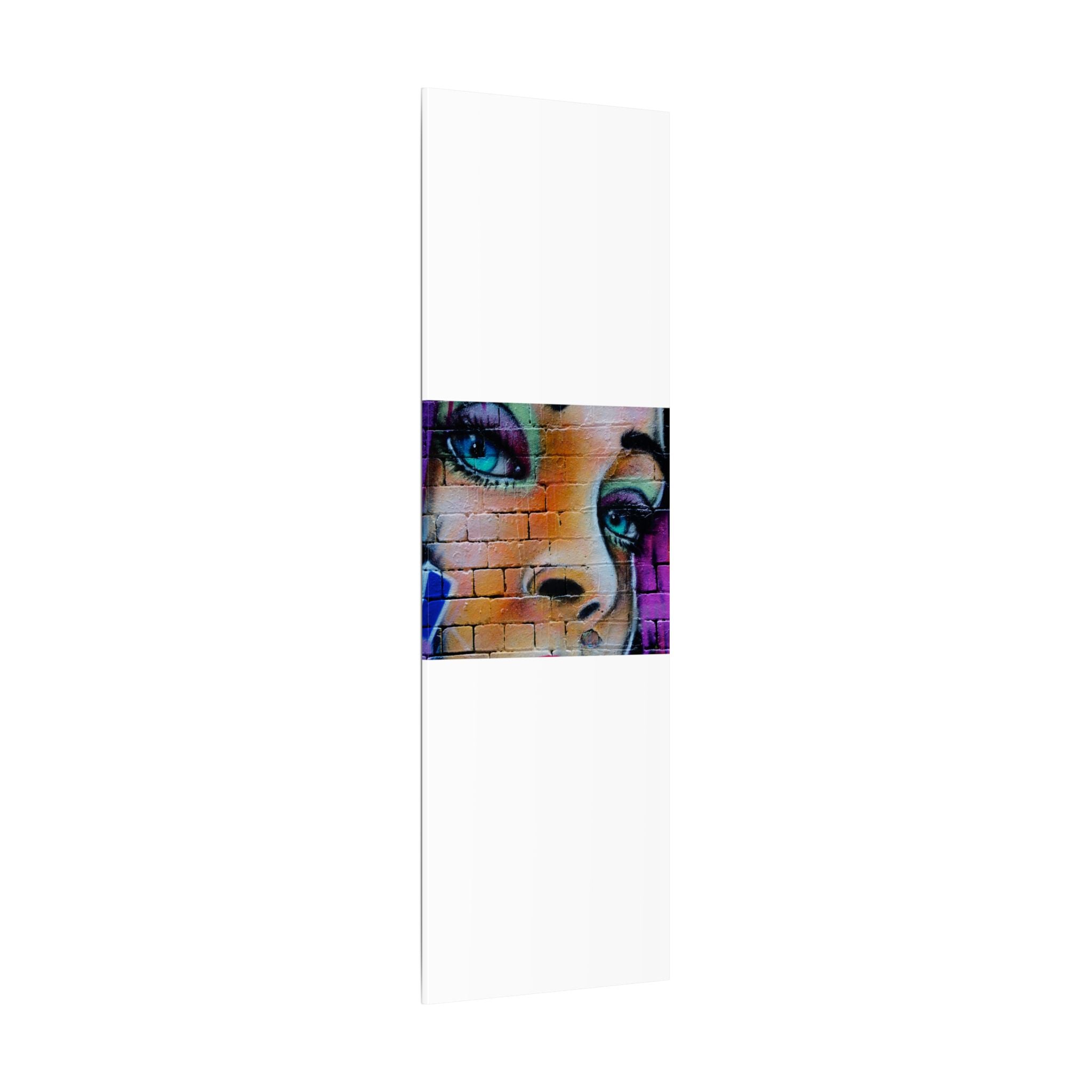 Graffiti Face Matte Canvas Print — Urban Street Art Portrait Wall Decor