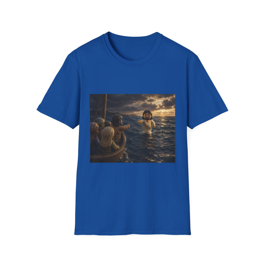 Tiny Jesus Walking on Water T-Shirt — Inspirational Biblical Faith Tee