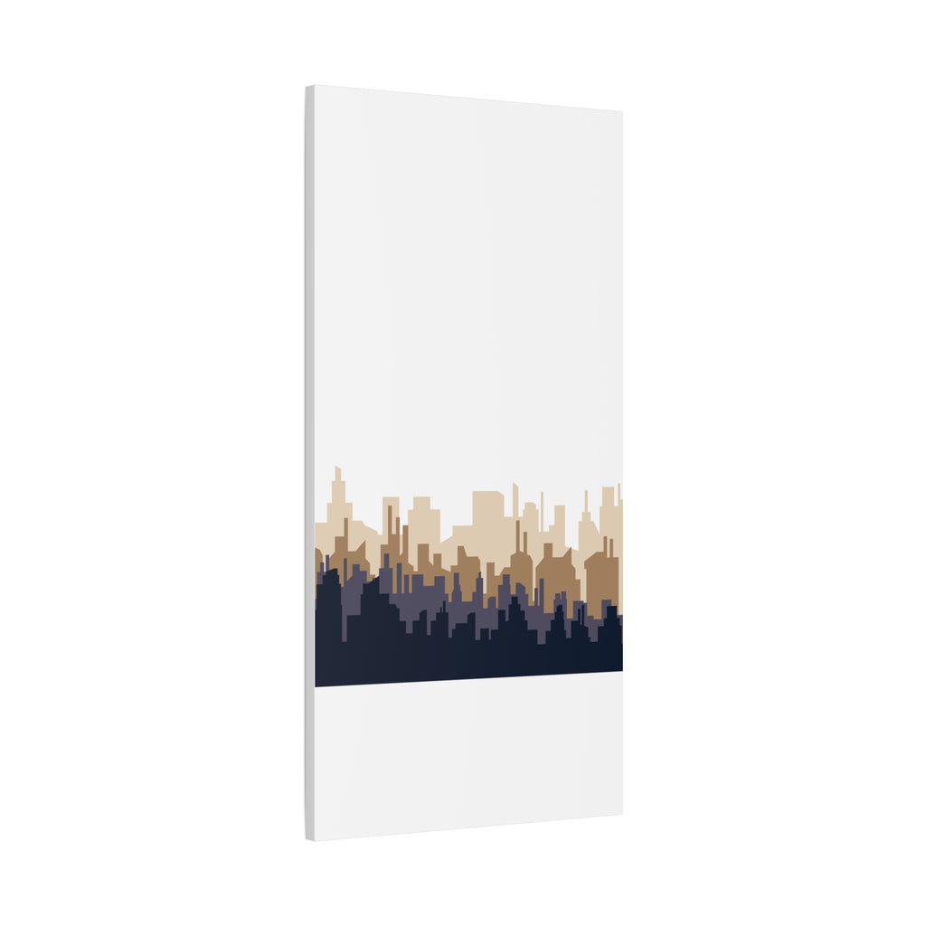 Neutral City Skyline Matte Canvas Wall Art — Minimalist Urban Home Decor