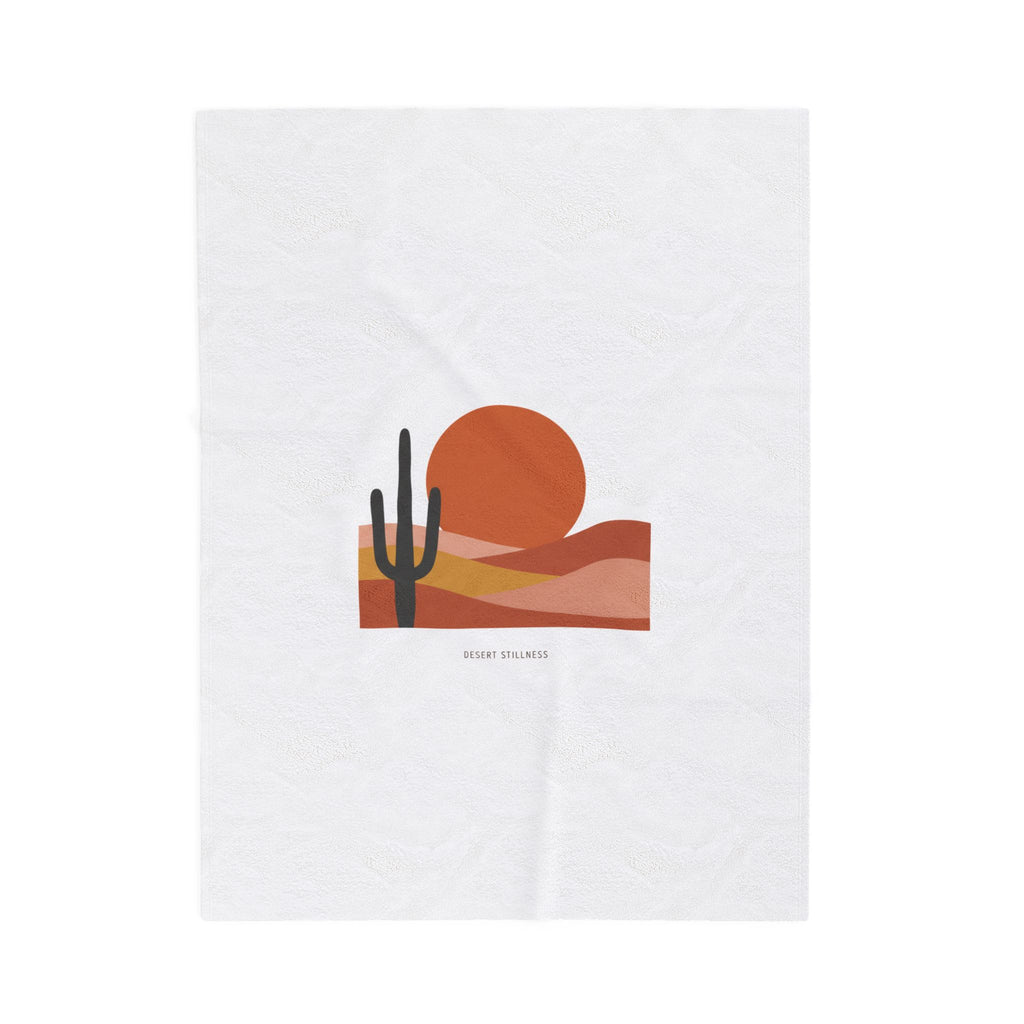 Desert Sunset Minimalist Mesa Velveteen Blanket | Southwestern adobe-inspired art