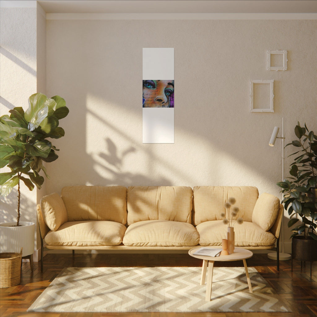 Graffiti Face Matte Canvas Print — Urban Street Art Portrait Wall Decor
