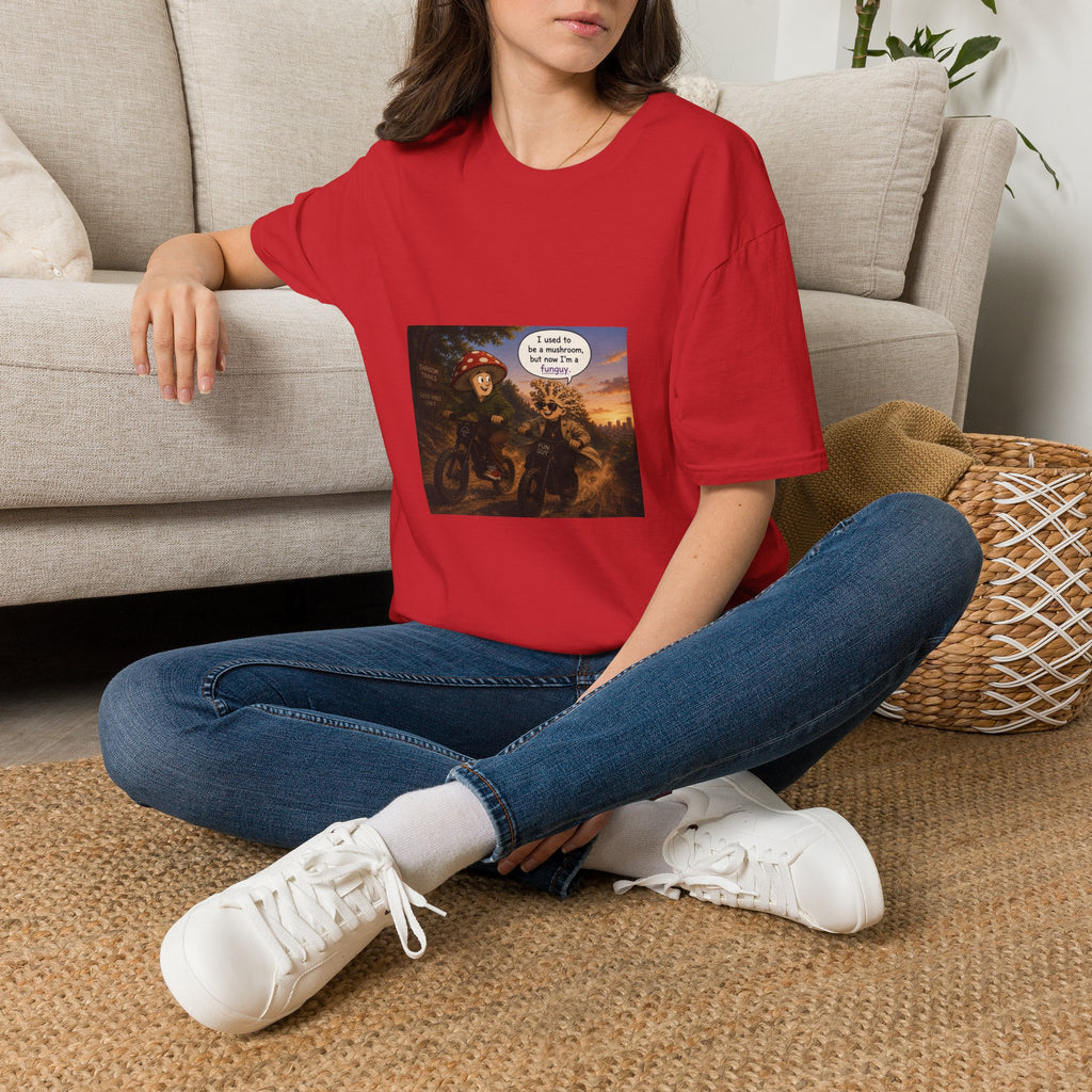 Mushroom Pun T-Shirt — "I used to be a mushroom, but now I’m fungi" Graphic Tee