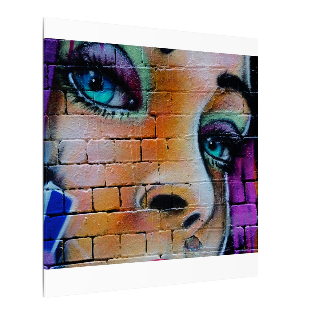 Graffiti Face Matte Canvas Print — Urban Street Art Portrait Wall Decor