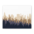 Neutral City Skyline Matte Canvas Wall Art — Minimalist Urban Home Decor