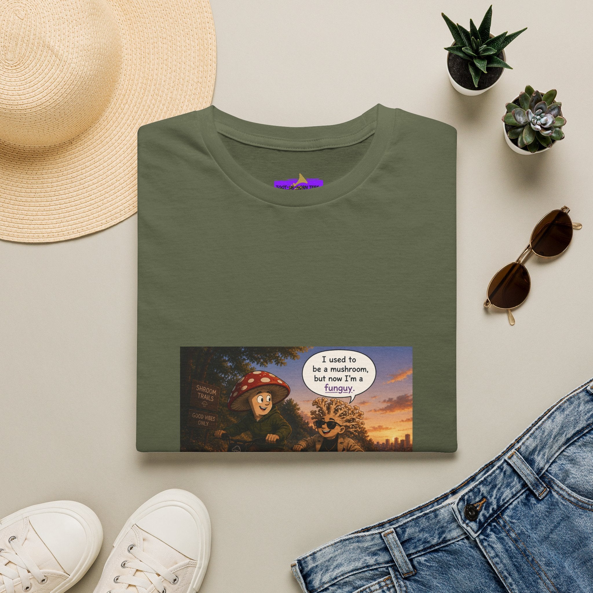 Mushroom Pun T-Shirt — "I used to be a mushroom, but now I’m fungi" Graphic Tee