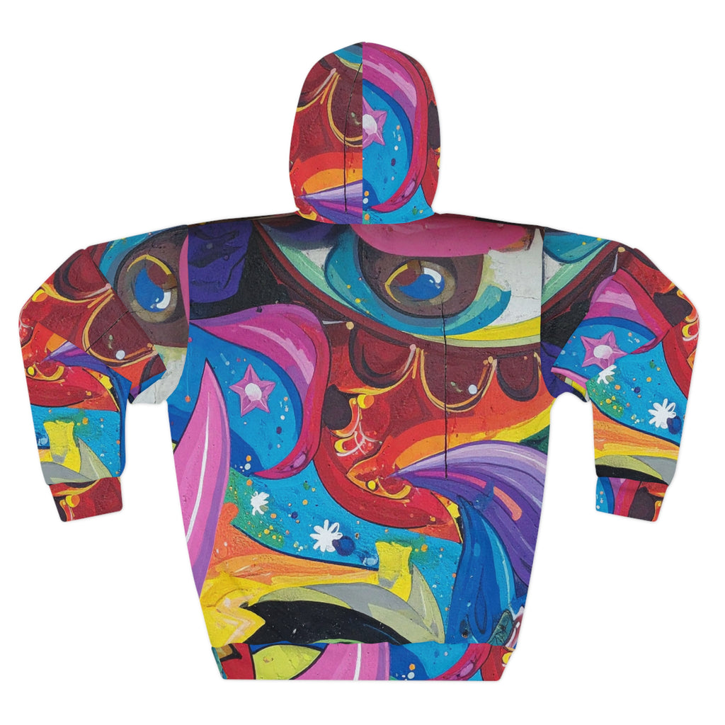 Vibrant Artistic Unisex Pullover Hoodie, Colorful Sweatshirt for Artistic Souls, Perfect for Festivals, Casual Wear, and Everyday Style