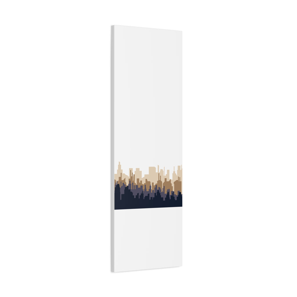 Neutral City Skyline Matte Canvas Wall Art — Minimalist Urban Home Decor