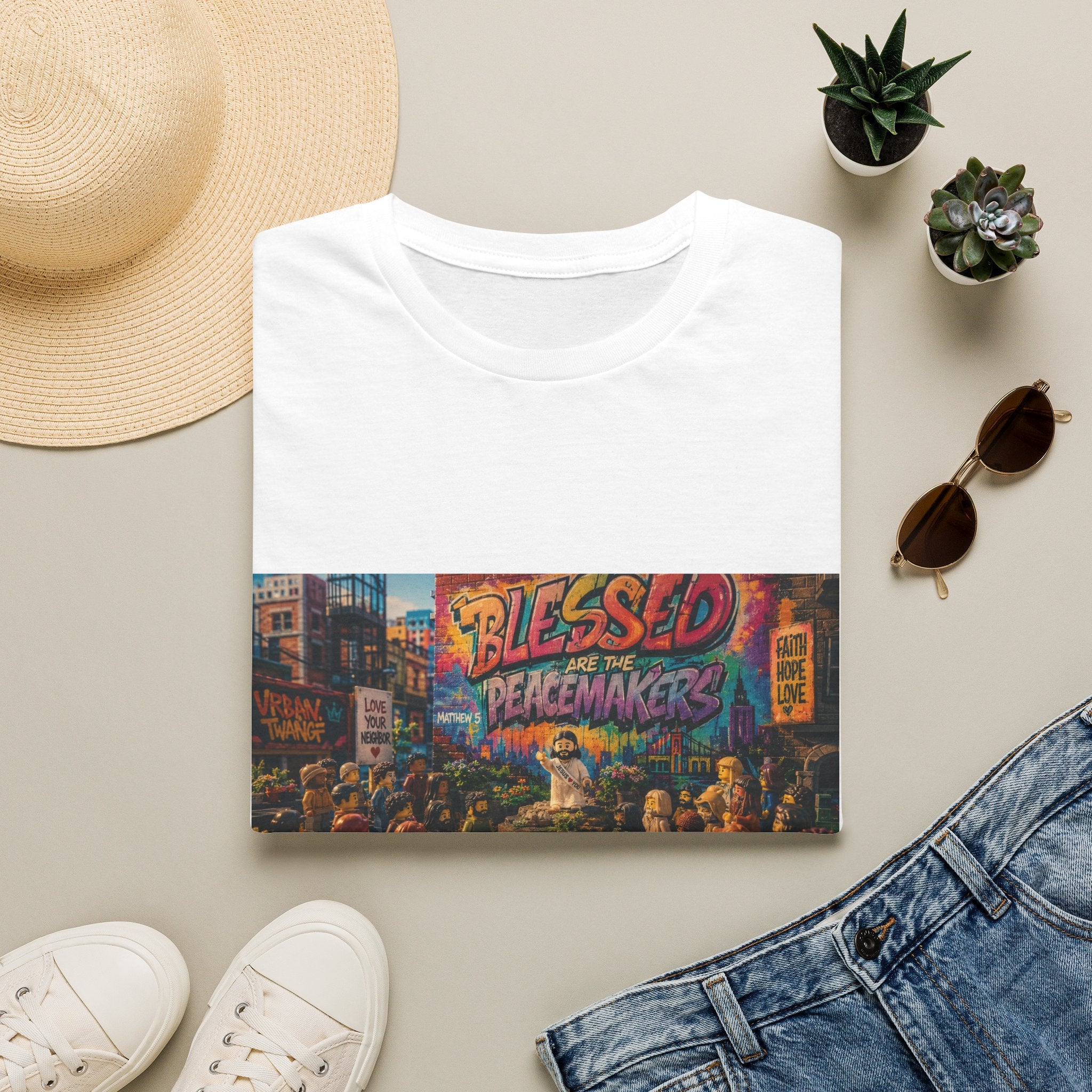 Tiny Jesus — "Blessed Are the Peacemakers" Urban Street Art Graphic Tee