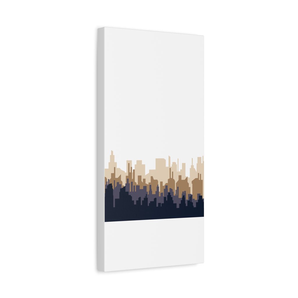 Neutral City Skyline Matte Canvas Wall Art — Minimalist Urban Home Decor