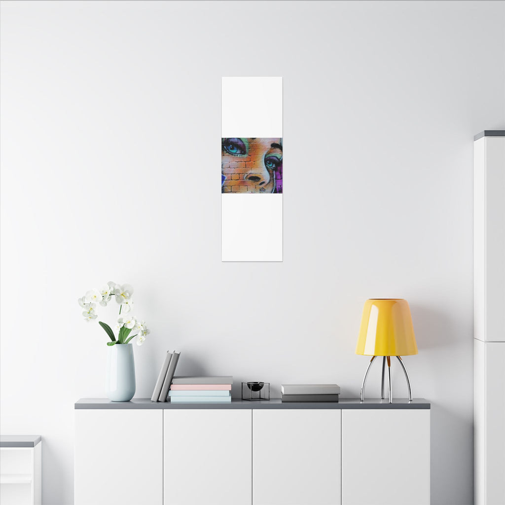 Graffiti Face Matte Canvas Print — Urban Street Art Portrait Wall Decor