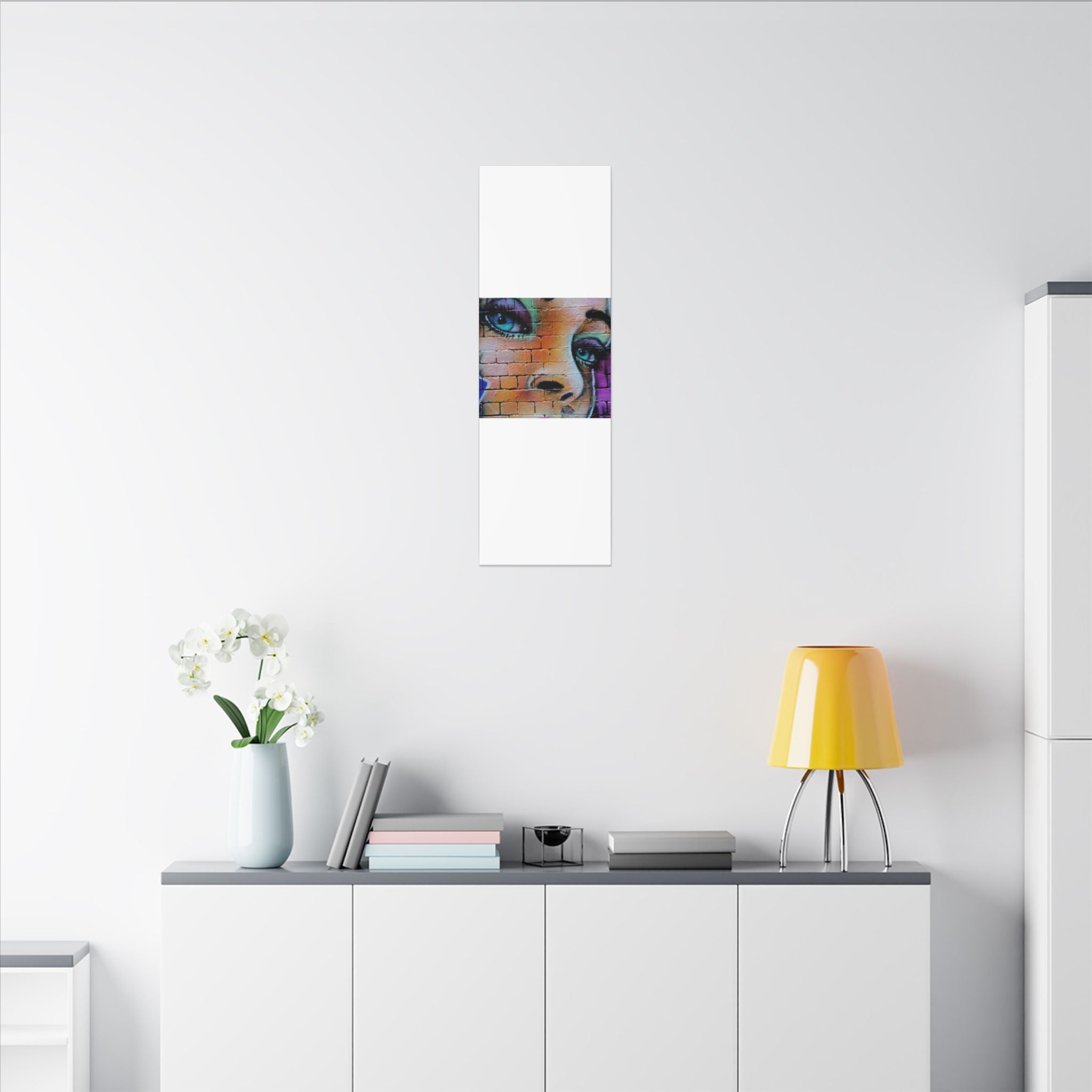 Graffiti Face Matte Canvas Print — Urban Street Art Portrait Wall Decor