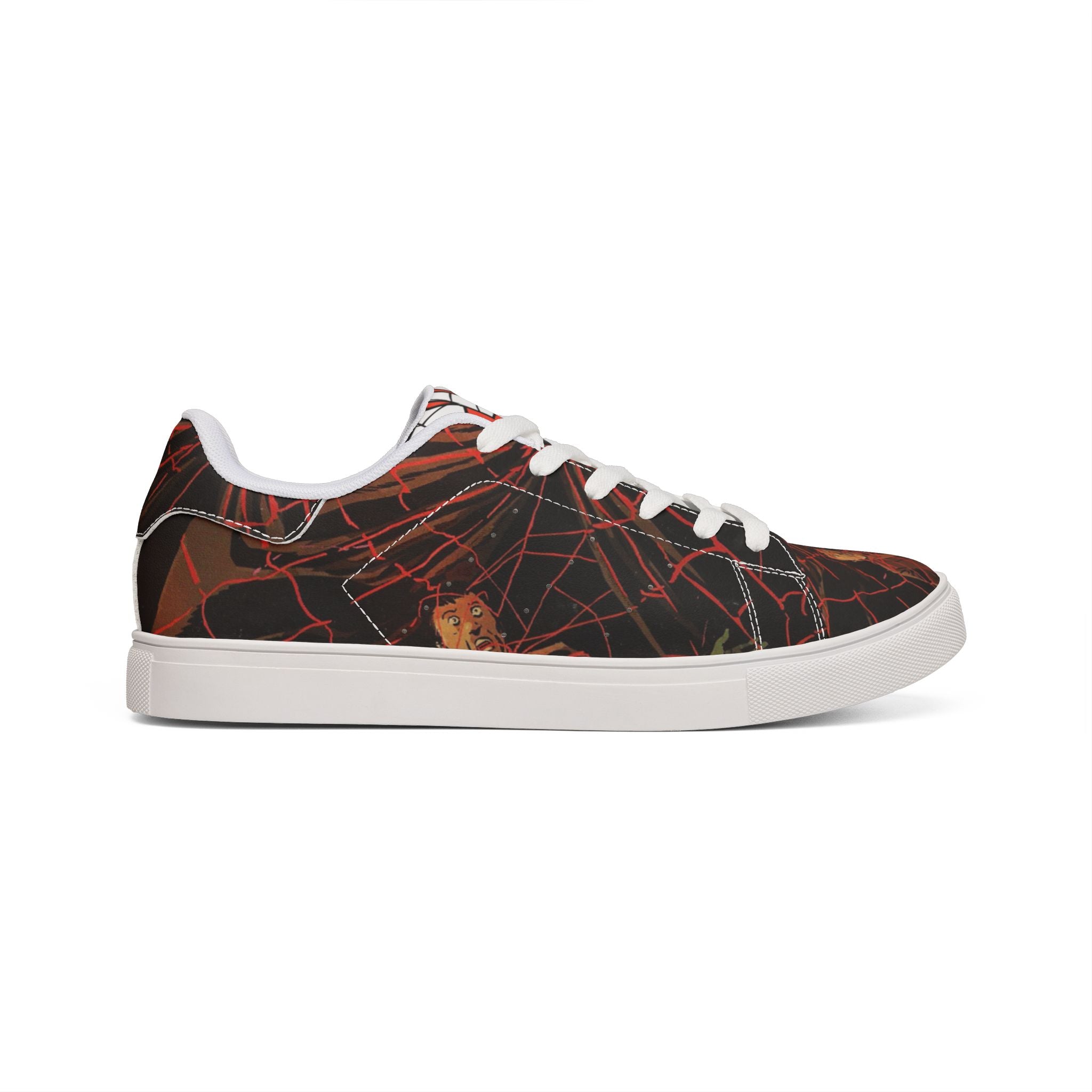 Low-Top Sneakers — Spider Comic Leather Sneakers for Men