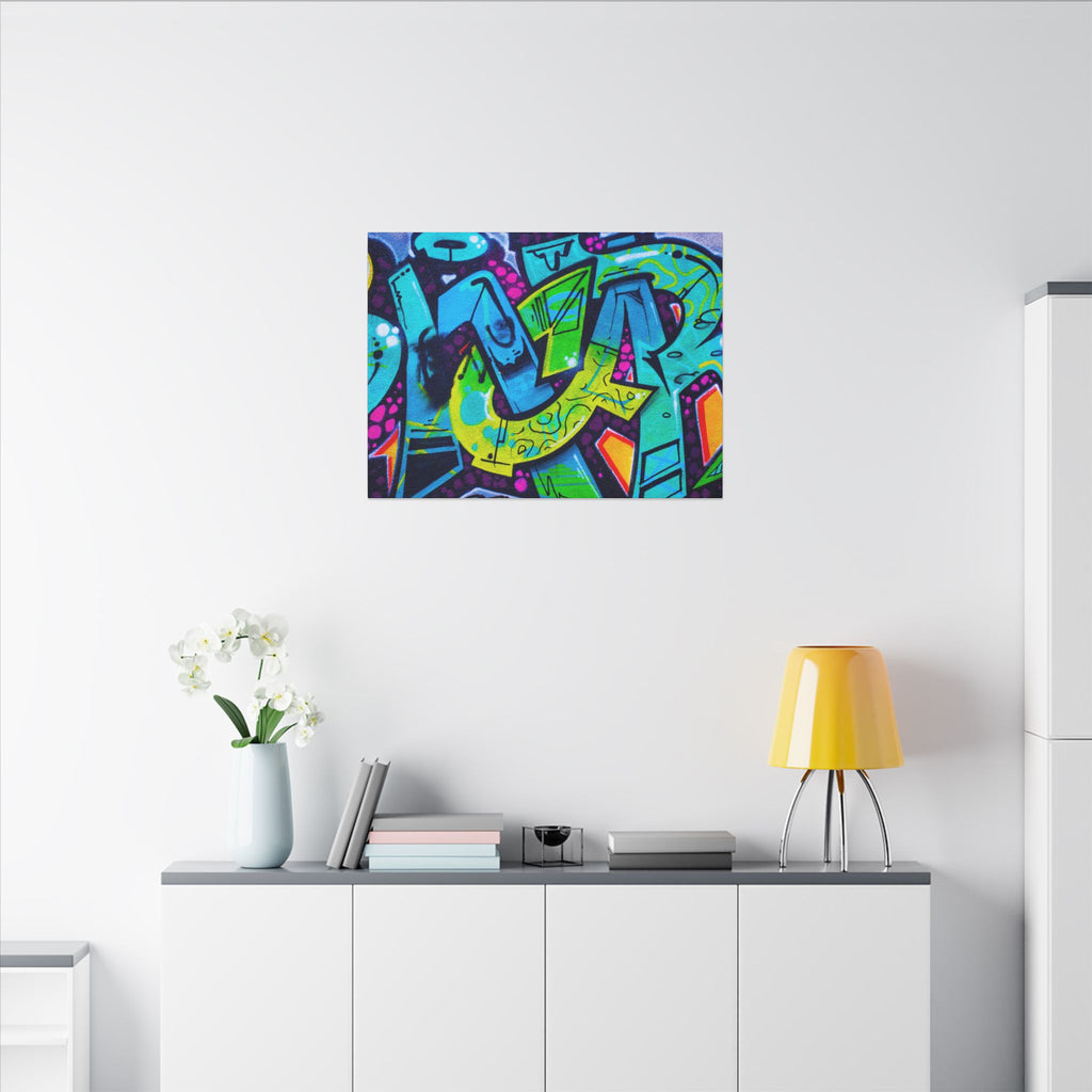 Graffiti Street Art Matte Canvas Print — Vibrant Urban Wall Art
