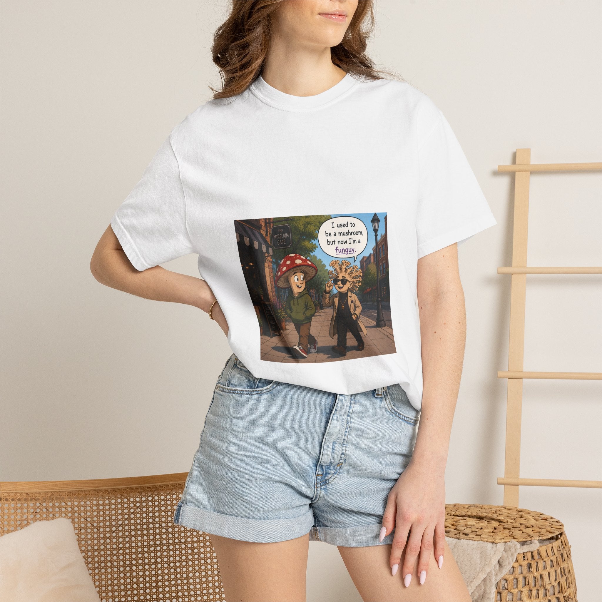 Mushroom to Funguy Graphic T-Shirt Mushroom - friends at the mycelium café Set 1