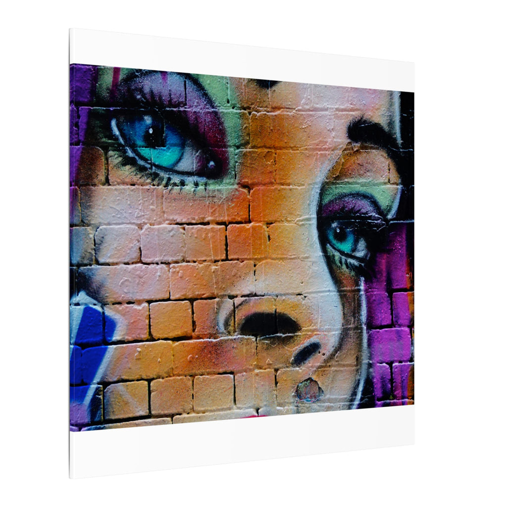 Graffiti Face Matte Canvas Print — Urban Street Art Portrait Wall Decor