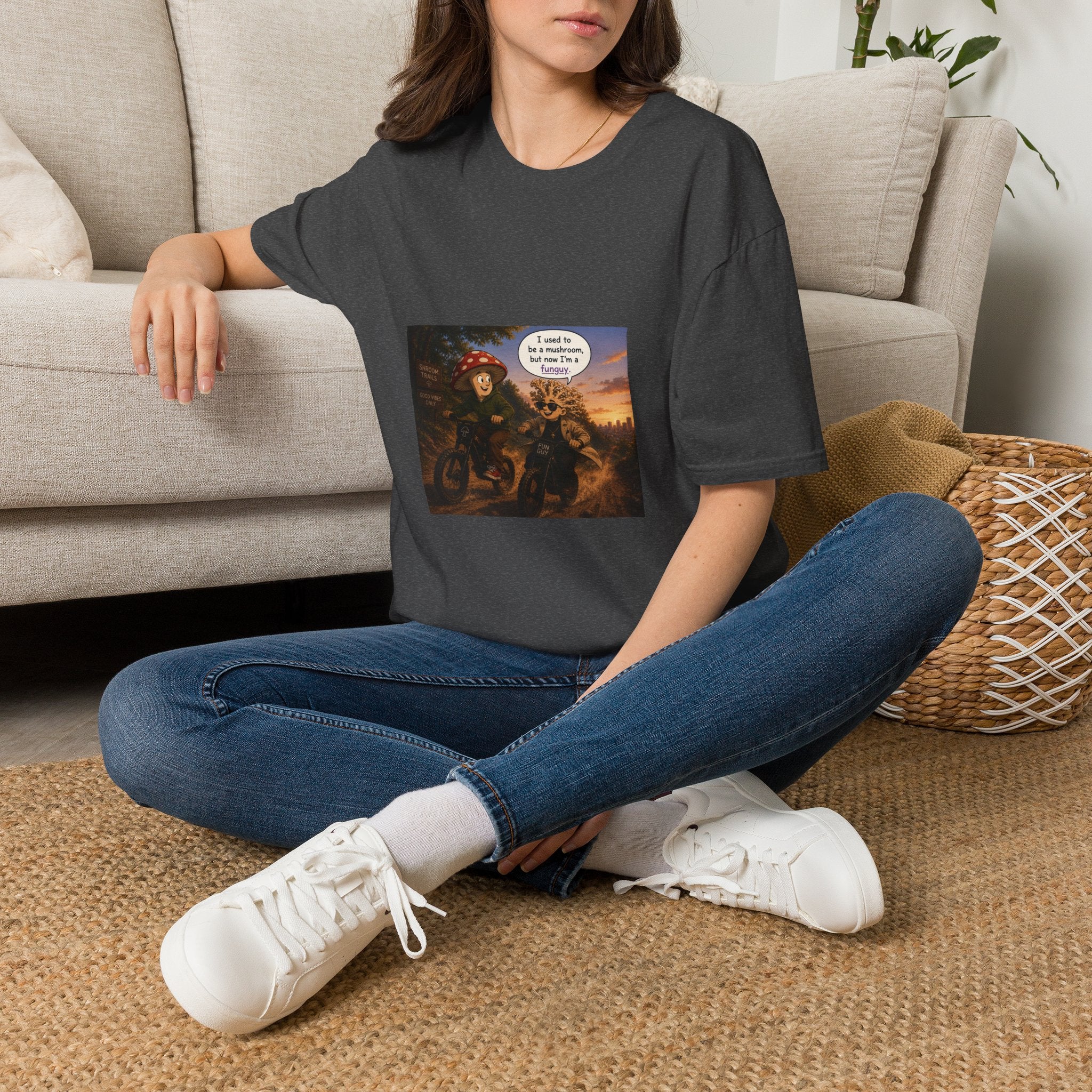 Mushroom Pun T-Shirt — "I used to be a mushroom, but now I’m fungi" Graphic Tee