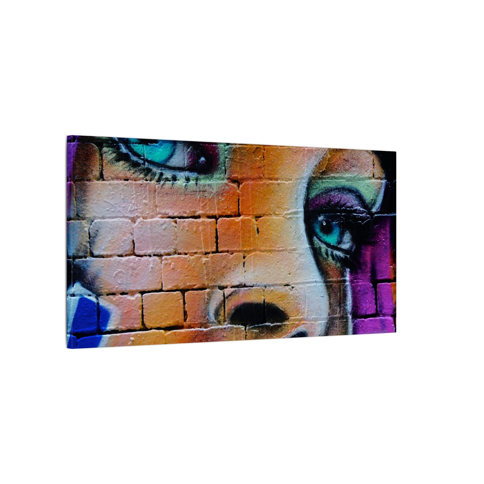 Graffiti Face Matte Canvas Print — Urban Street Art Portrait Wall Decor