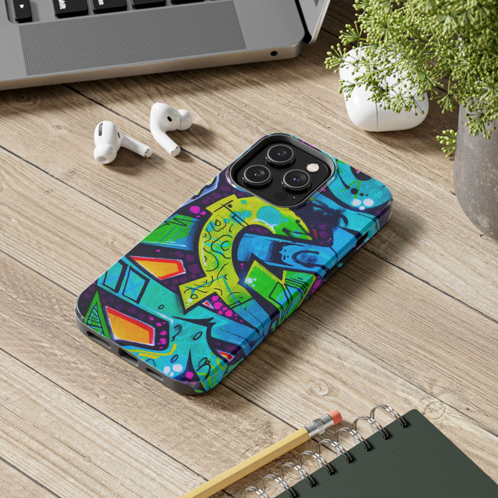 Vibrant Urban Tough Phone Case - Graffiti Design 1 for iPhones
