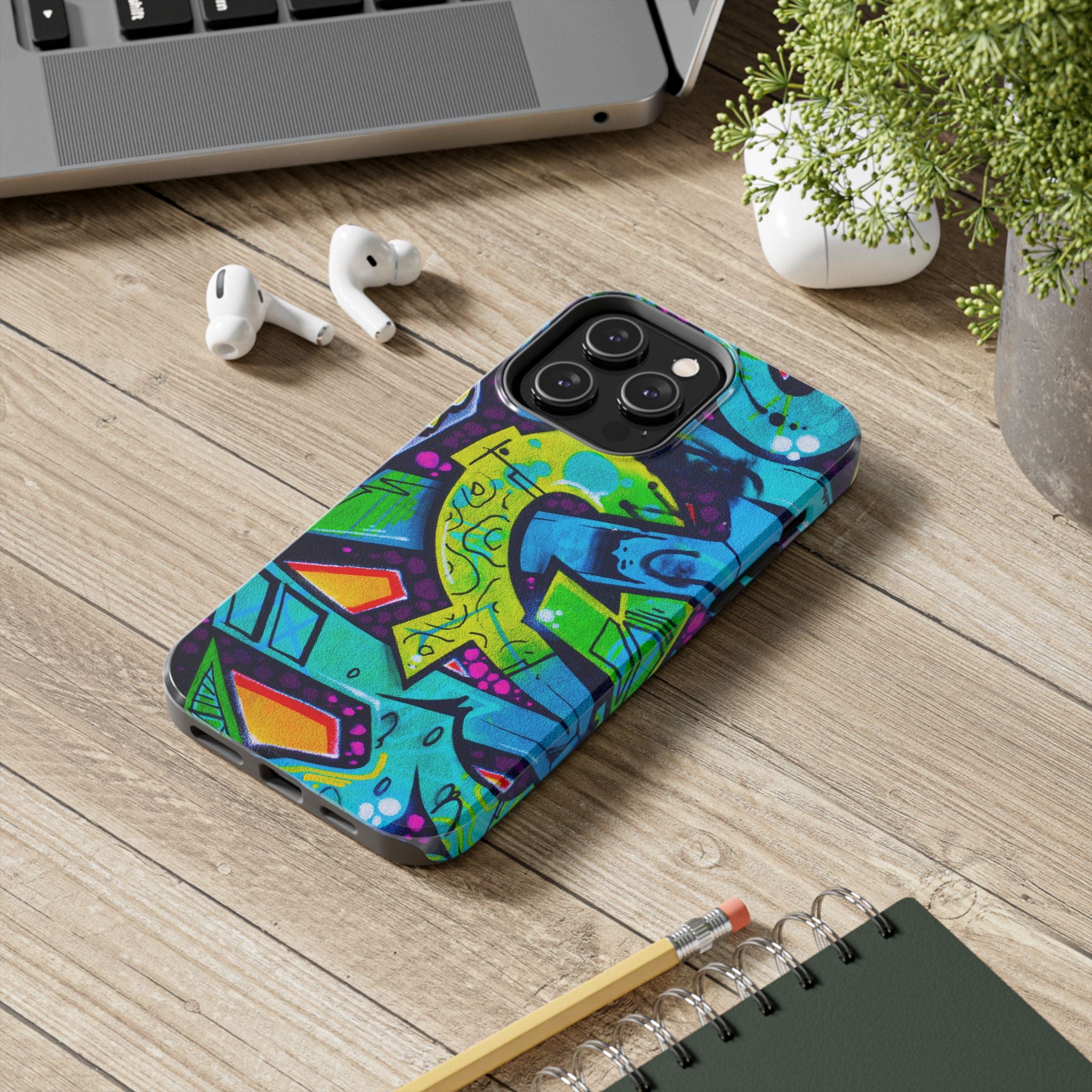 Vibrant Urban Tough Phone Case - Graffiti Design 1 for iPhones