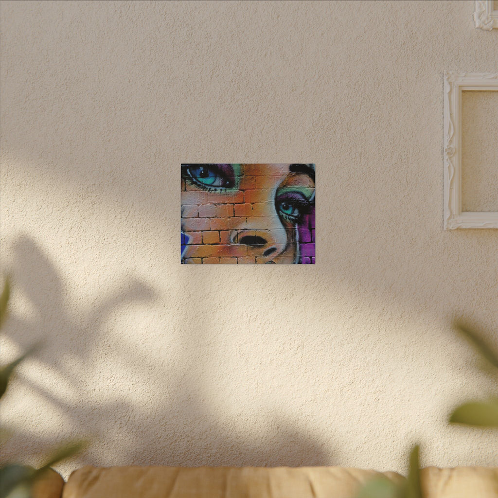 Graffiti Face Matte Canvas Print — Urban Street Art Portrait Wall Decor